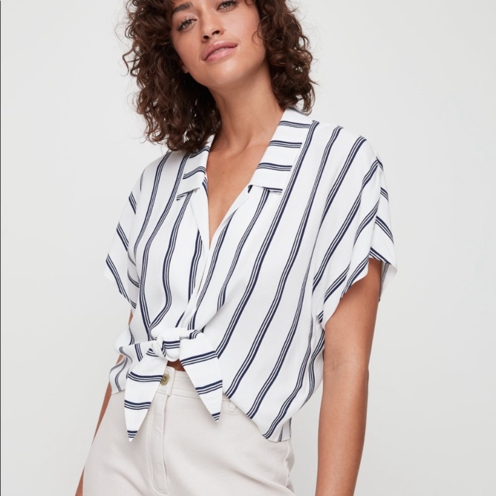 Wilfred free striped tie front top